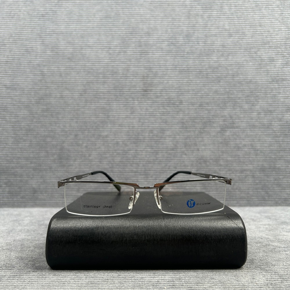 it Eyewear VS16 S.GUN Stainless Steel Semi-Rimless Rectangular y2k Frames 54-18